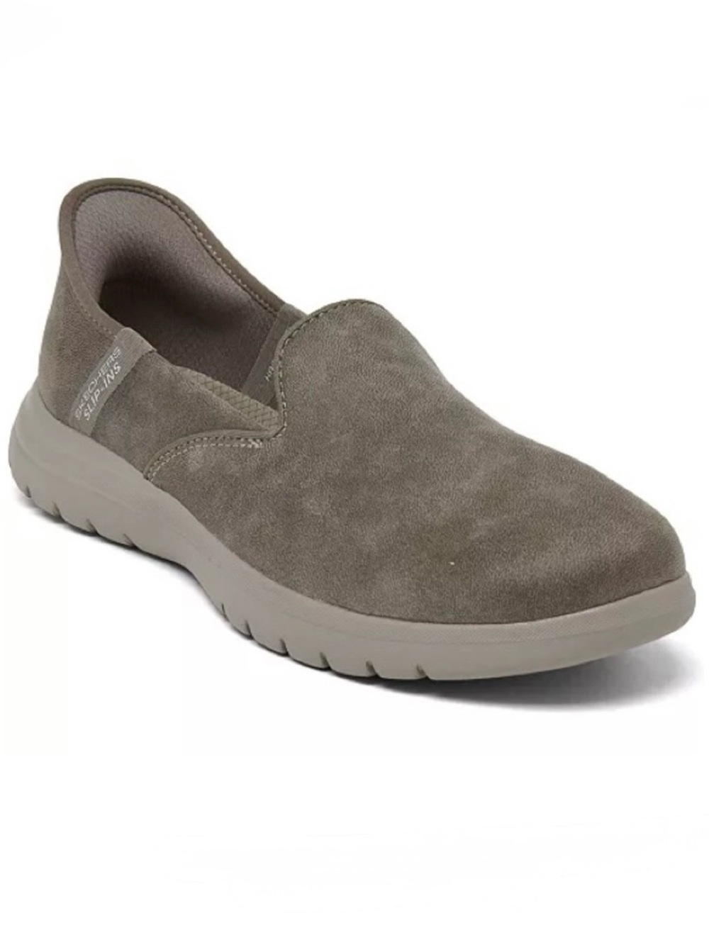 SKECHERS HANDS FREE SLIP-INS TAUPE WALKING SNEAKERS